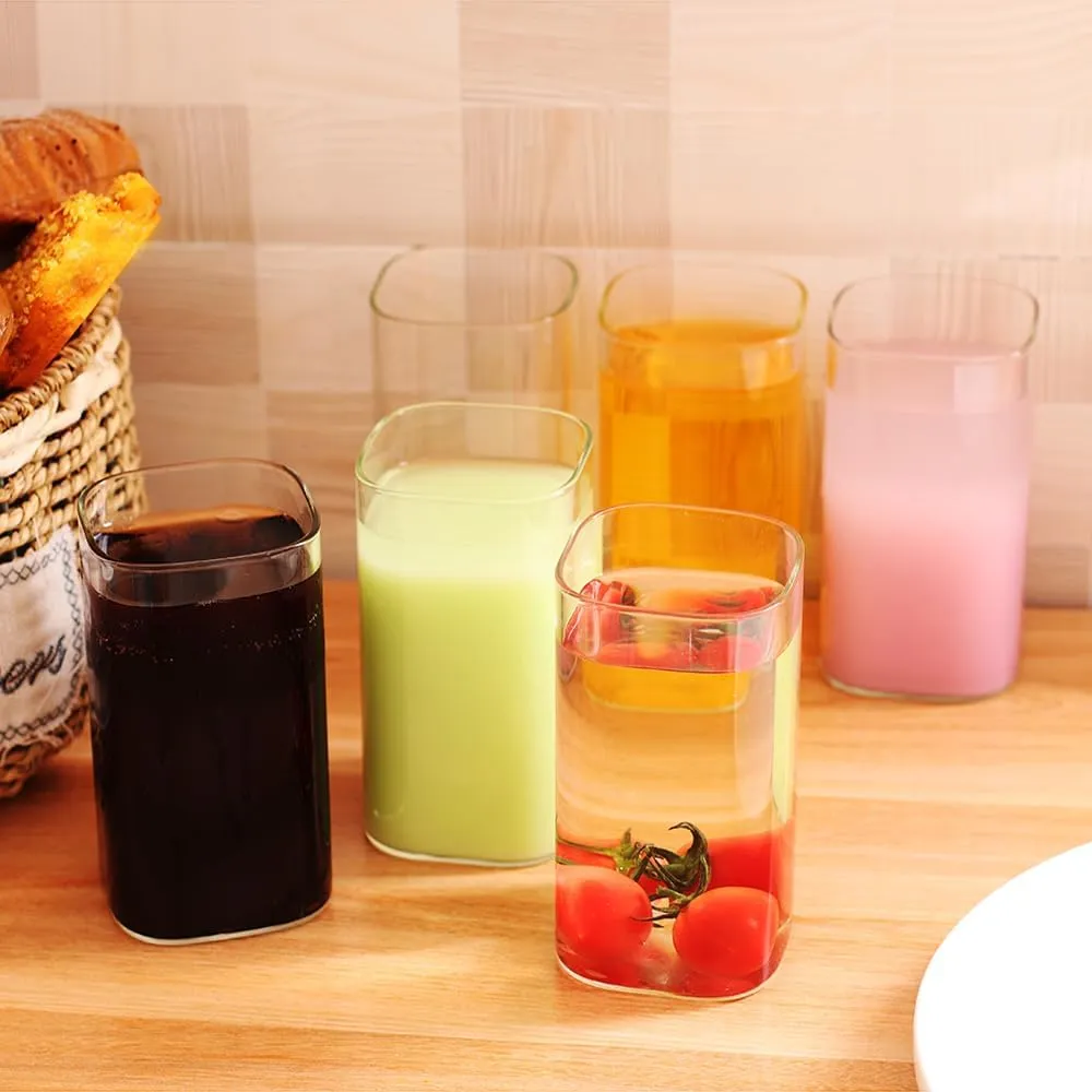 Transparent 6pcs Square Glass Set 01338
