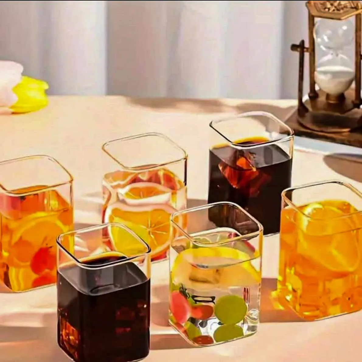 Transparent 6pcs Square Glass Set 01338 - Image 3