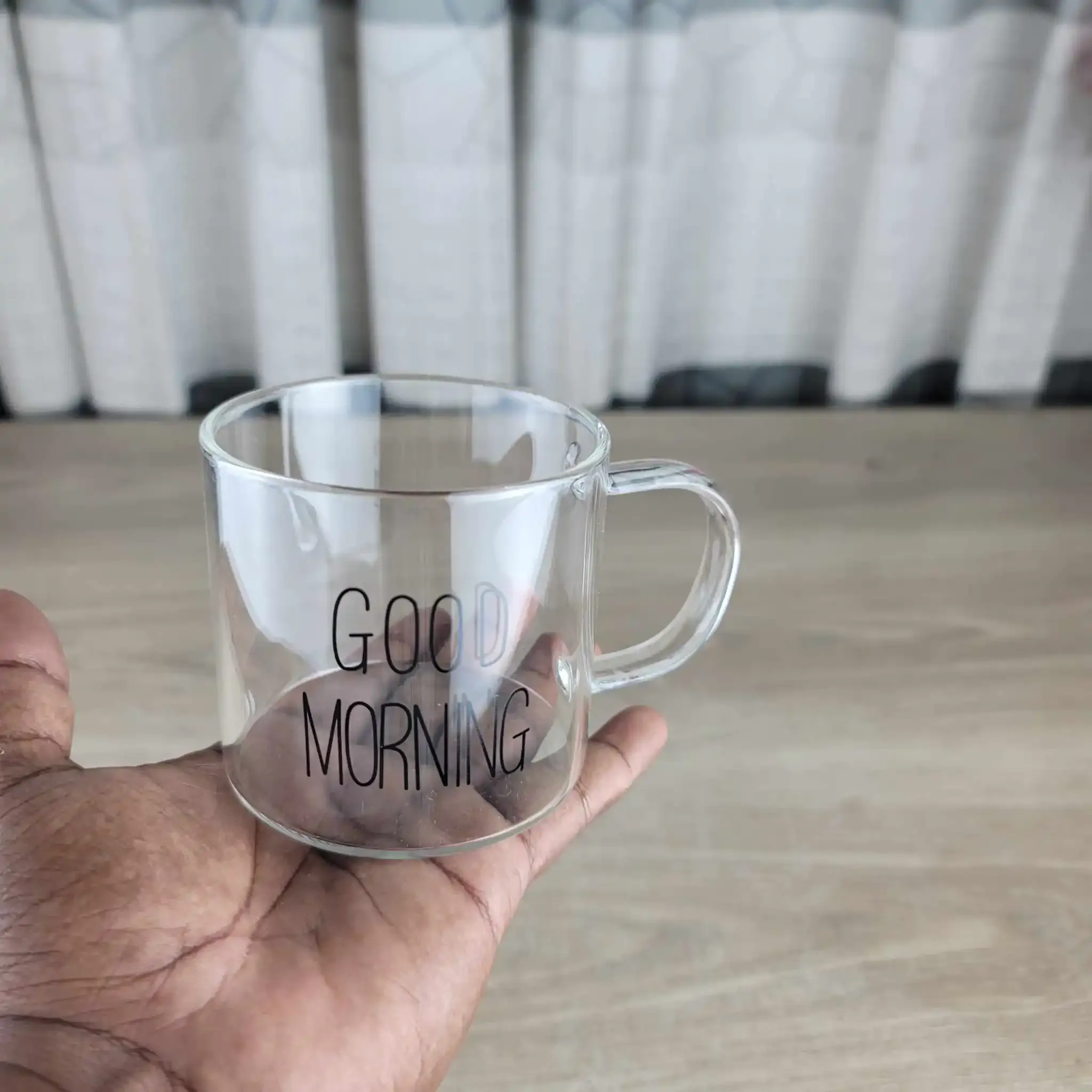 2pcs Set 300ml Borosilicate Good Morning Mug 00332 - Image 3