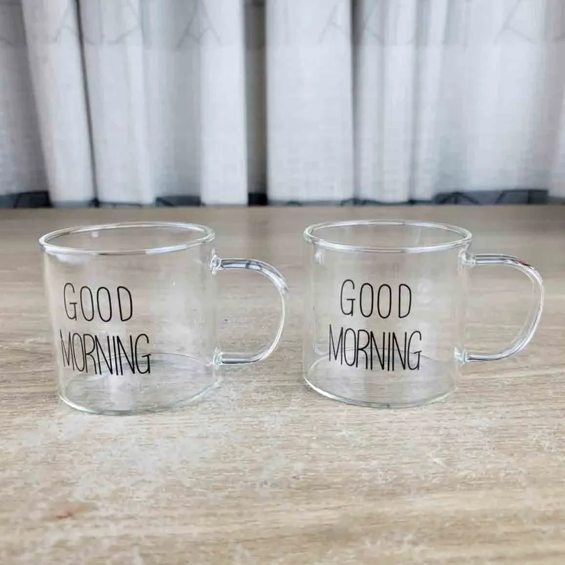 2pcs Set 300ml Borosilicate Good Morning Mug 00332 - Image 4