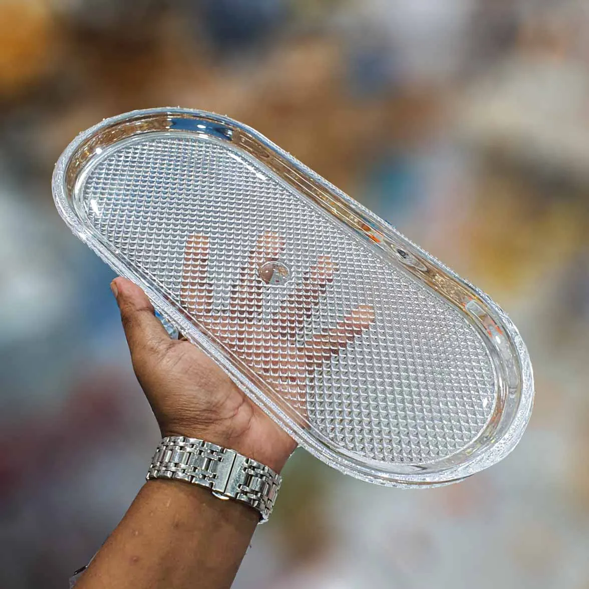 Glass Kabab Serving Dish SMY 01189