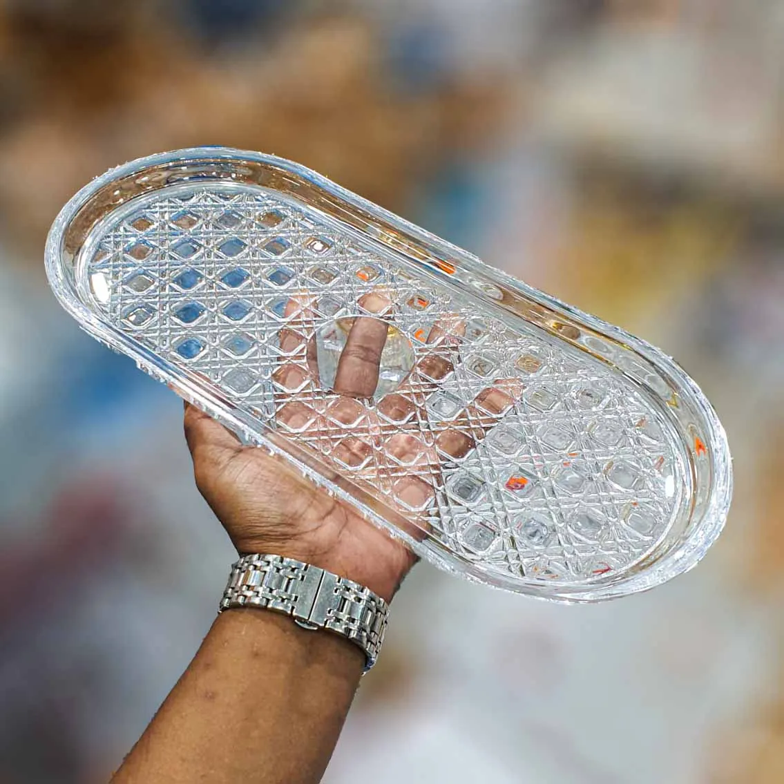 Glass Kabab Serving Dish SMY 01189