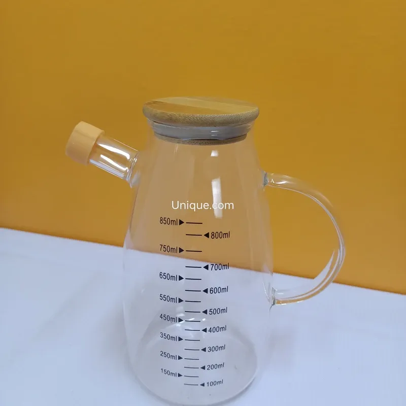 850ml Glass Oilpot Wooden Lid 01372