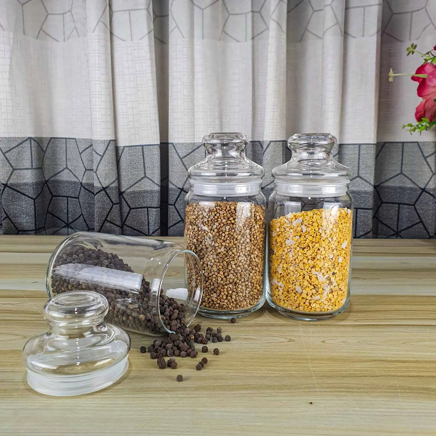 3pcs 750ml Ocean Crystal Airtight Glass jar 01225