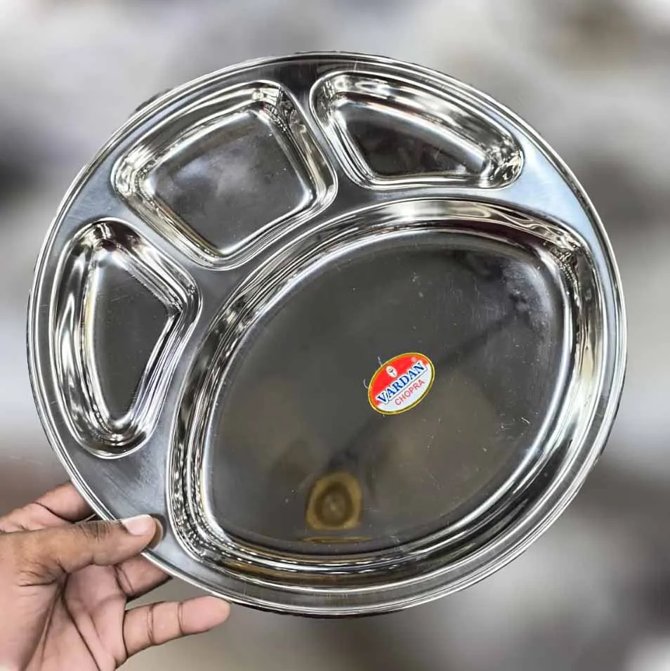 4 Part Stainless Steel Divided Plate 01278