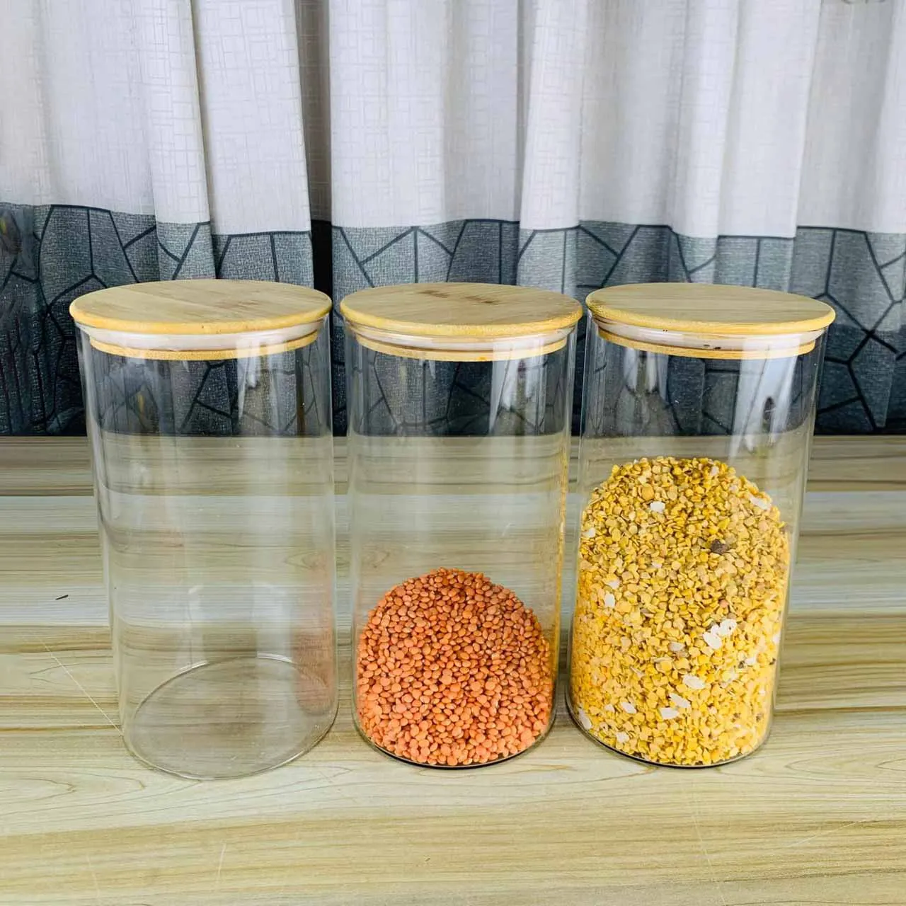 1200ml Glass jar Wooden lid 01160 - Image 3