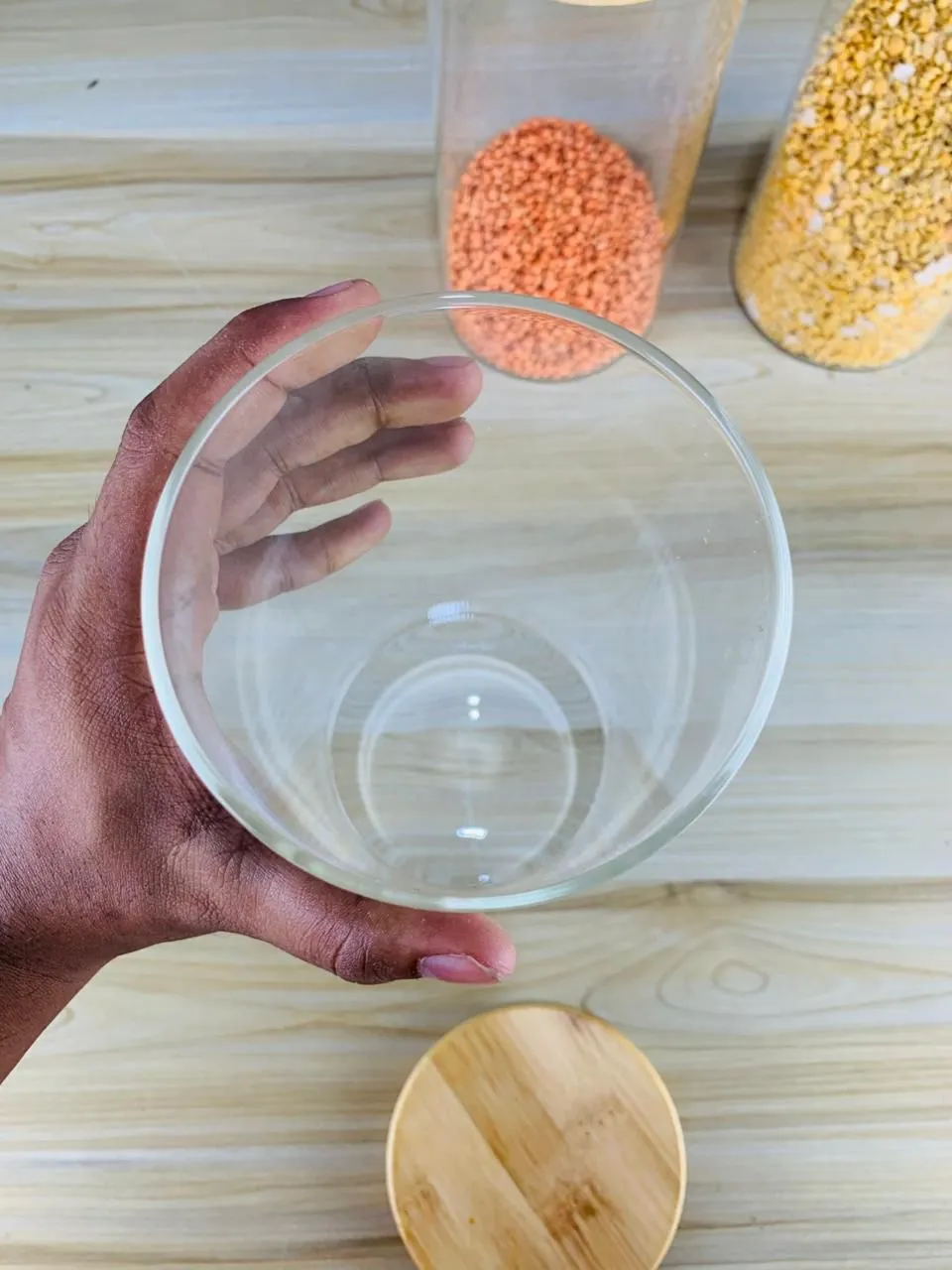 1200ml Glass jar Wooden lid 01160 - Image 4