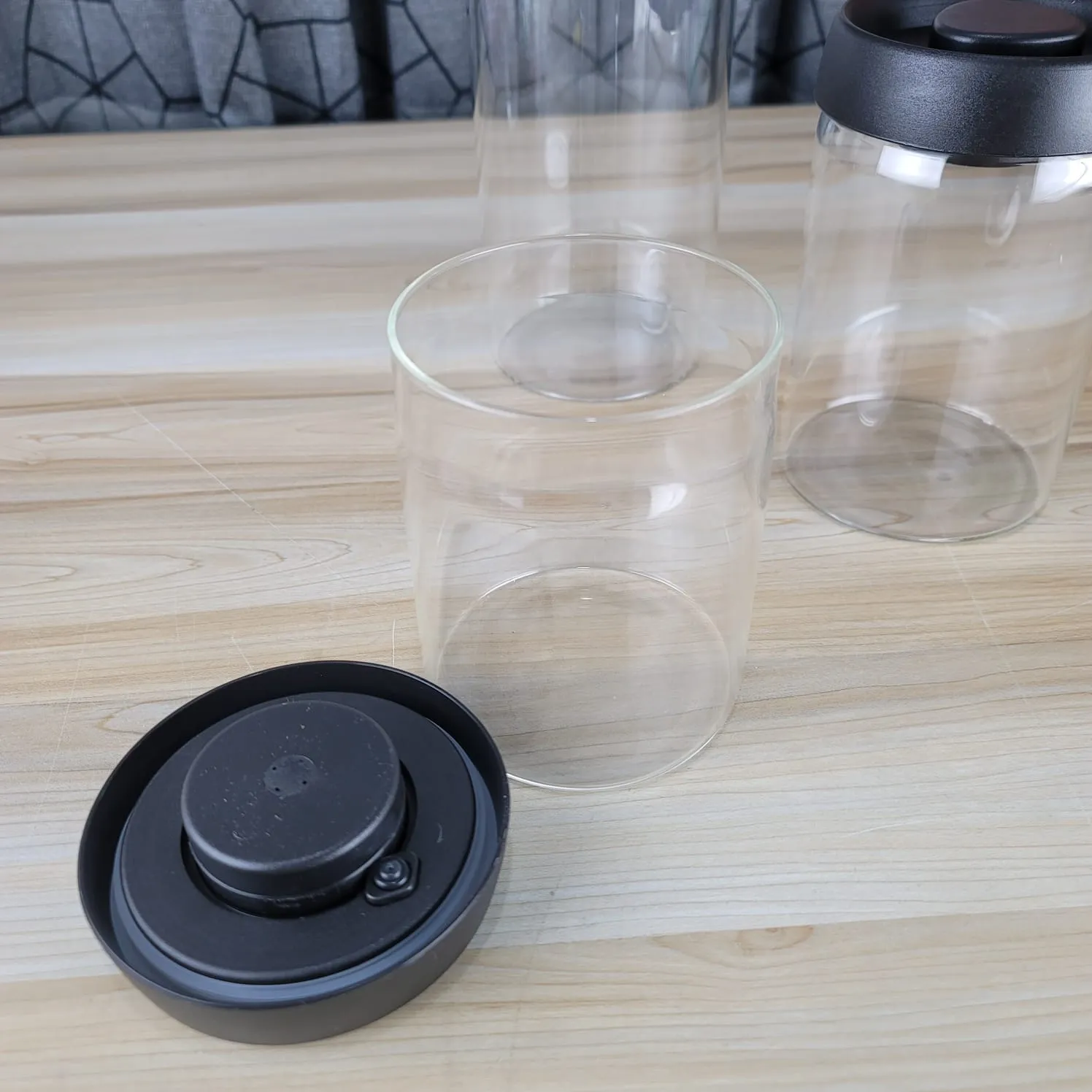 3Pcs Airtight Glass Jar press lock Black 00471 - Image 5