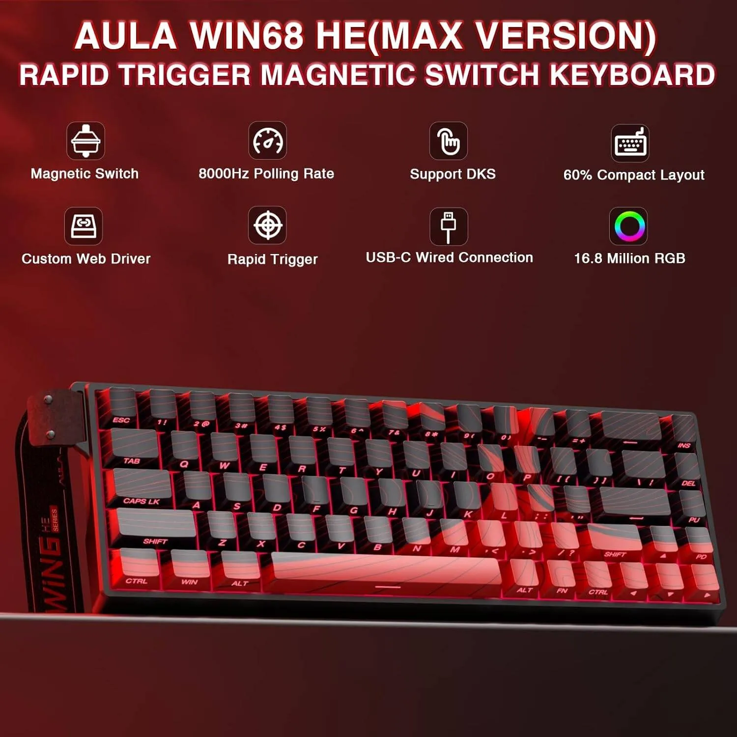 Aula win68 He Max Magnetic Gaming Keyboard - Image 4