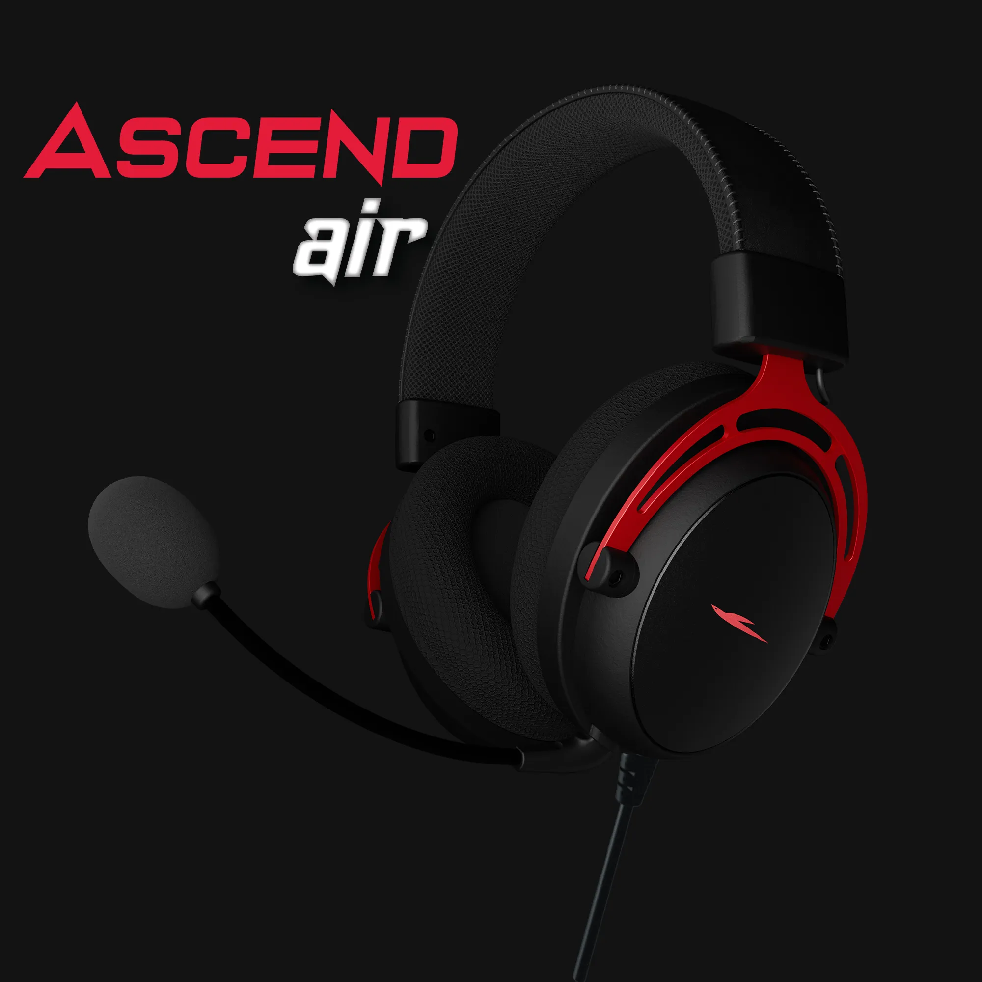 ASCEND AIR 7.1 Surround Ultra Lightweight Gaming Headphone – Aluminum Frame, 53mm Drivers, Mesh Earcups, PC/Mobile Compatible