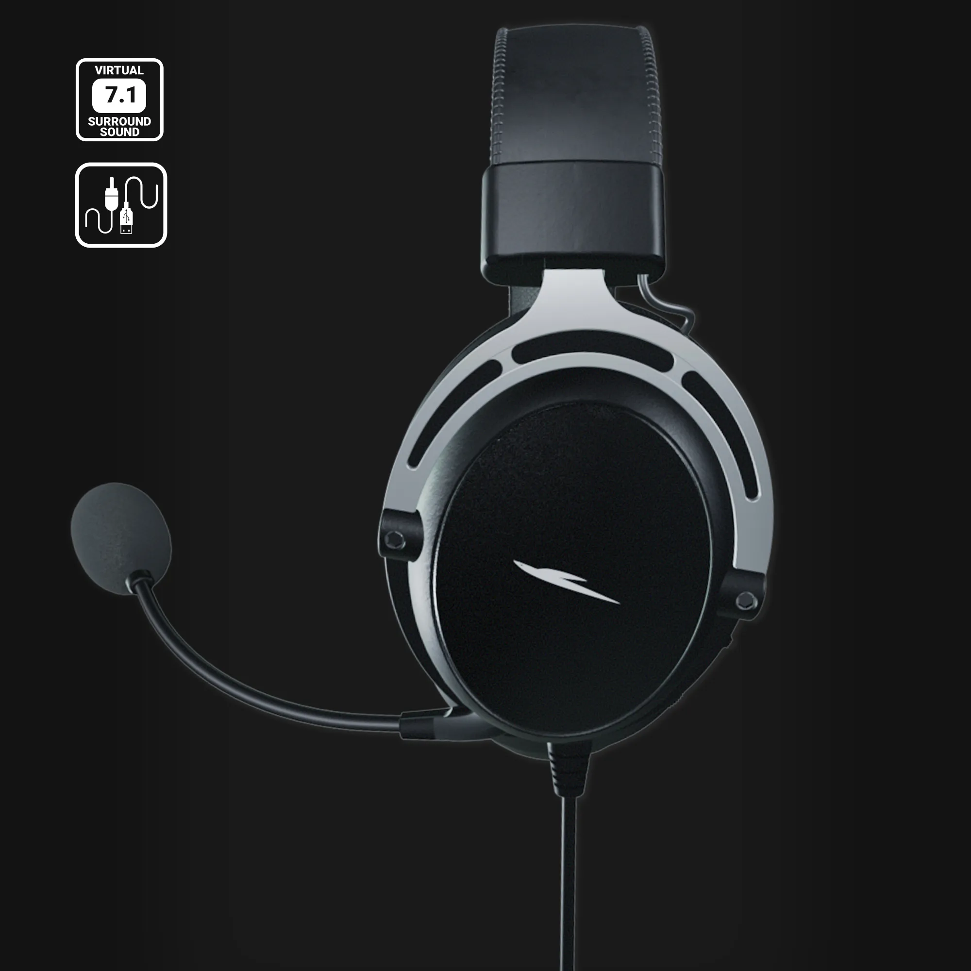 ASCEND AIR 7.1 Surround Ultra Lightweight Gaming Headphone – Aluminum Frame, 53mm Drivers, Mesh Earcups, PC/Mobile Compatible - Image 3