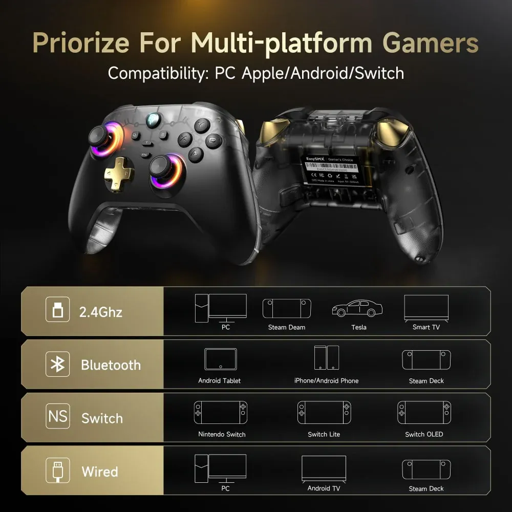 EasySMX D05 Multiplatform Gaming Controller with Smart Charging Dock