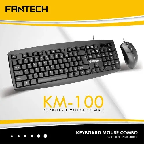 Fantech KM100 USB Keyboard Mouse Combo Black