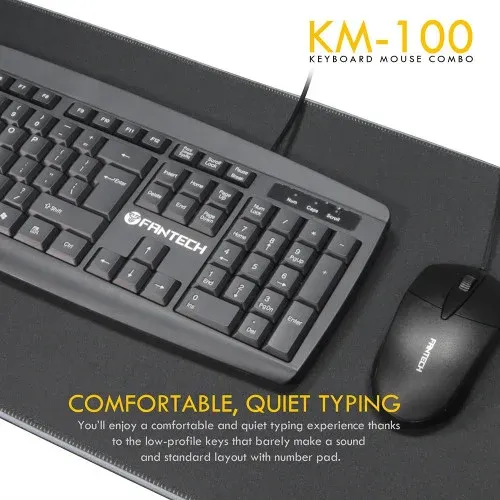 Fantech KM100 USB Keyboard Mouse Combo Black - Image 3