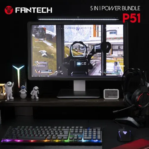 FANTECH P51 Power Bundle Keyboard, Mouse, Mouse Pad, Headphone, Headphone Stand - Image 6
