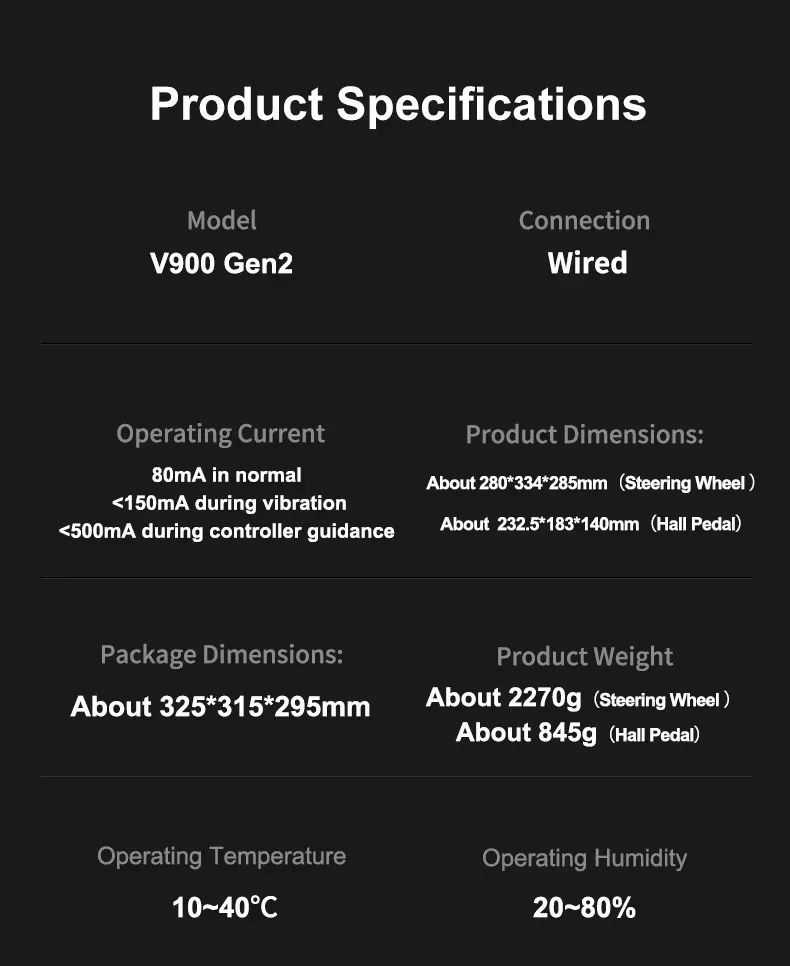 PXN V900 GEN2 Gaming Steering Racing Wheel Driving Simulator 270°/900° Rotation For PC ,Switch,PS3 PS4 Xbox One,Xbox Series X/S - Image 4