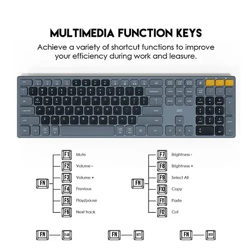 FANTECH WK895 Go Pop Wireless Multimedia Office Keyboard And Mouse Combo