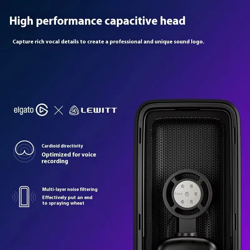 Elgato WAVE:3 Condenser Microphone USB Wave Link Sound Card Suppress Sound Distortion for Gaming Live Broadcast Custom