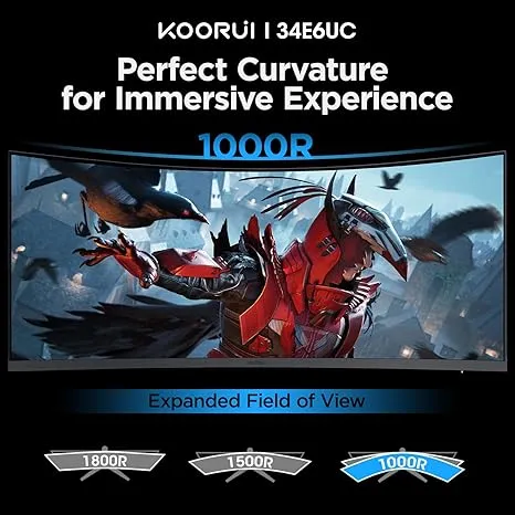 KOORUI 34 Inch Curved WQHD 165Hz Gaming Monitor - Image 3