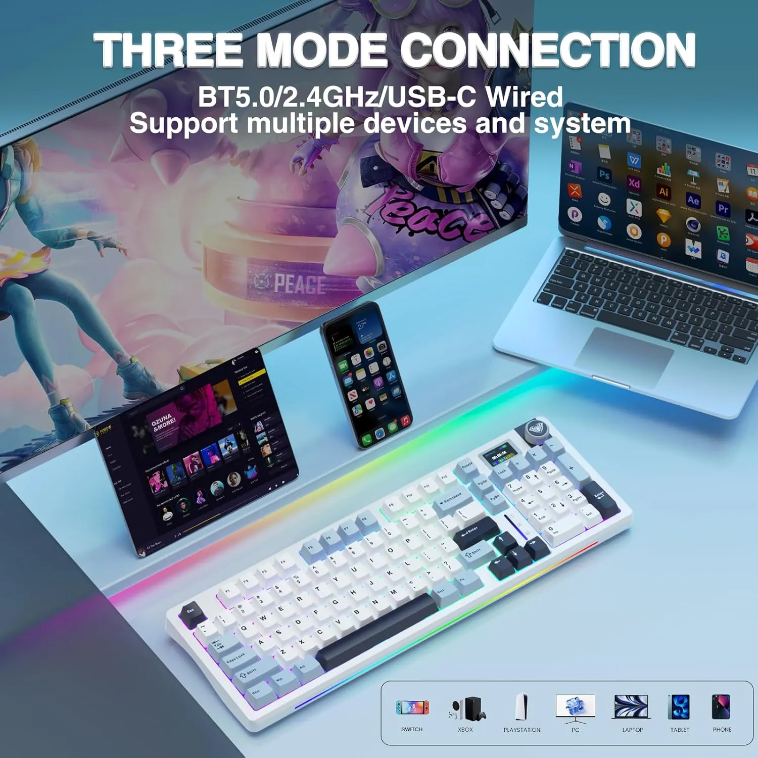 AULA S98 PRO Wireless Gasket Mounted Mechanical Keyboard - Image 5