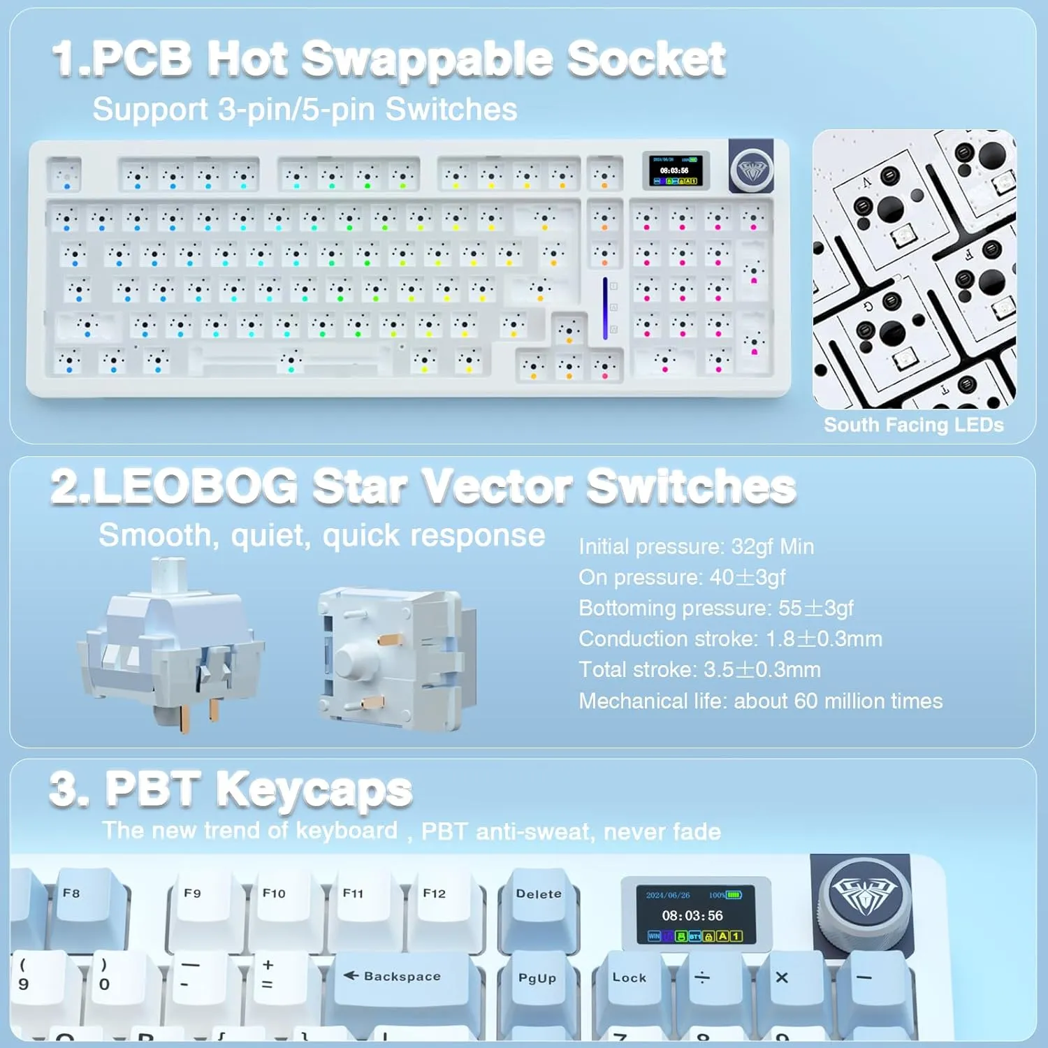 AULA S98 PRO Wireless Gasket Mounted Mechanical Keyboard - Image 8