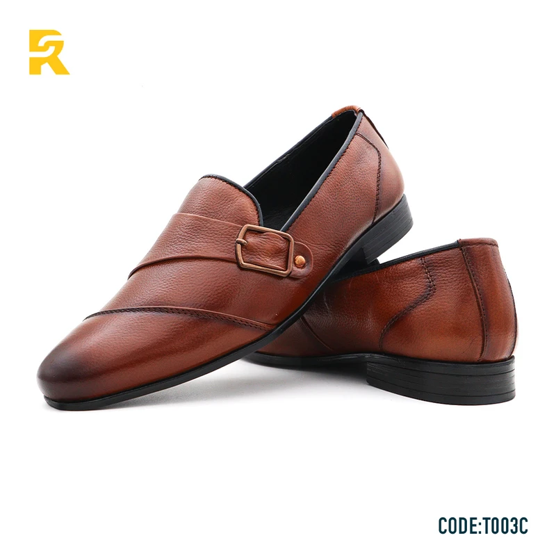 Classic Black Leather Tarcel with Buckle Design
