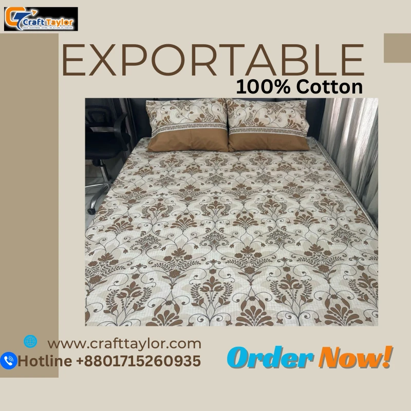 Exportable Cotton Bed Sheet without Side Pillow