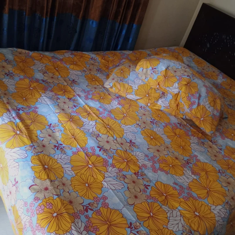 Exportable Cotton Bed Sheet with side pillow