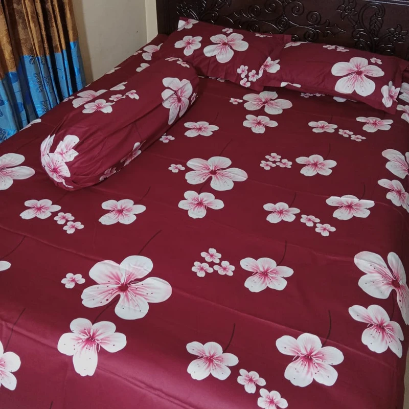 Luxury Twill Bed Sheet with side pillow