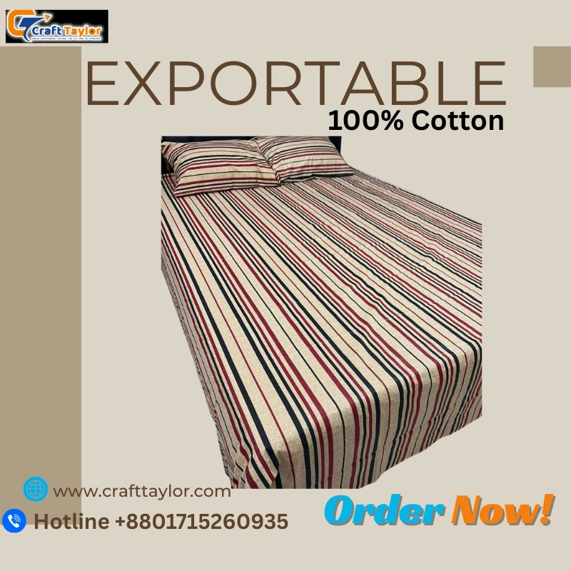 Exportable Cotton Bed Sheet without Side Pillow