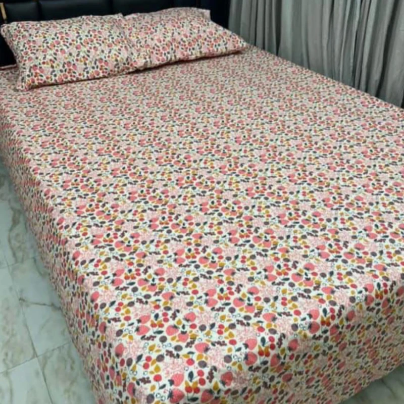 Exportable Cotton Bed Sheet without Side Pillow
