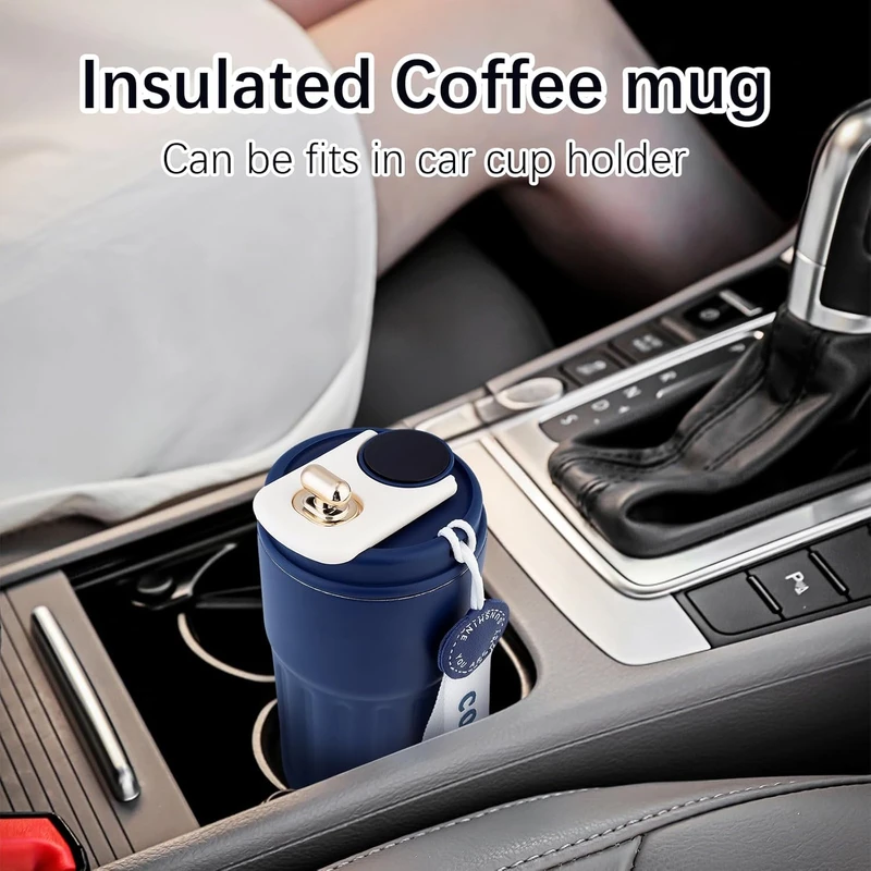 Smart Temperature Display Coffee Cup 316 Stainless Steel Thermos Cup Girls Cute Travel Cup with Handle Car Cup 450 ml - Image 3