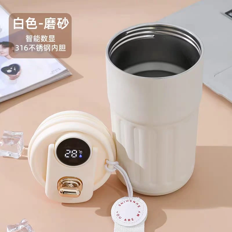 Smart Temperature Display Coffee Cup 316 Stainless Steel Thermos Cup Girls Cute Travel Cup with Handle Car Cup 450 ml - Image 7