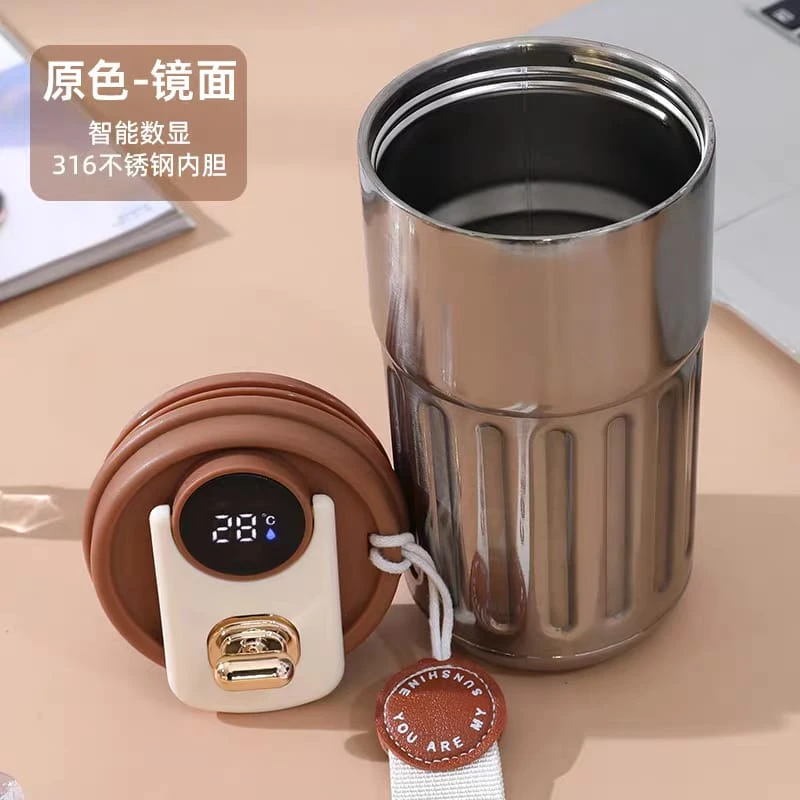 Smart Temperature Display Coffee Cup 316 Stainless Steel Thermos Cup Girls Cute Travel Cup with Handle Car Cup 450 ml - Image 11