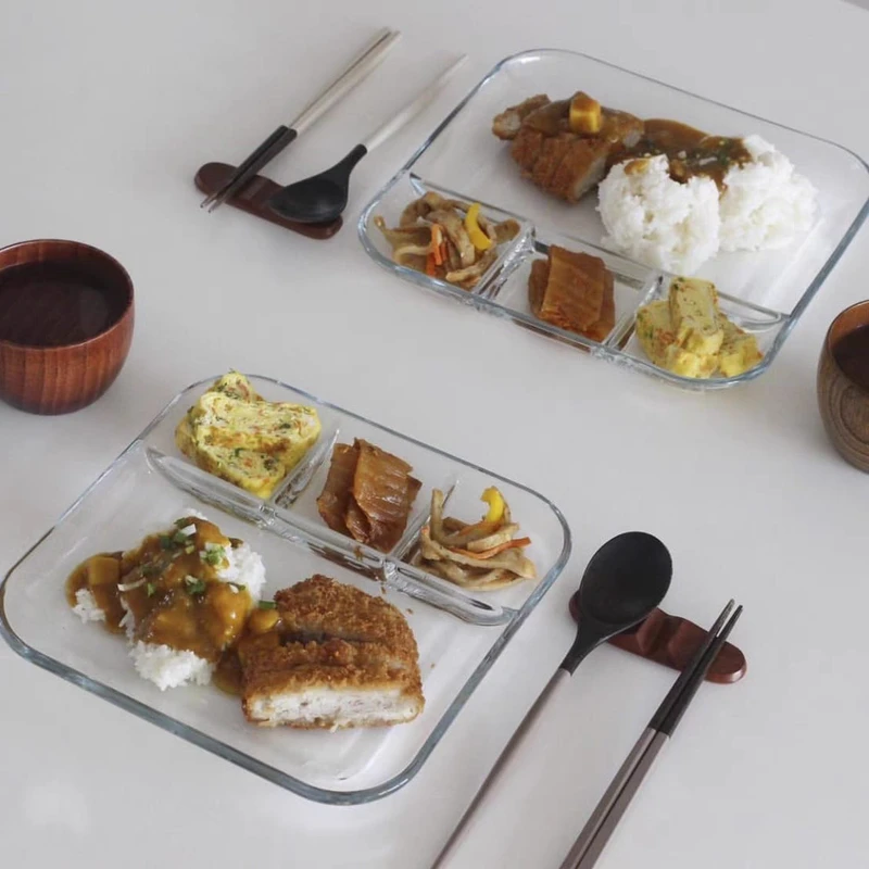 1pc Divided Food Plate - Glass Dinnerware Smooth for Easy Cleaning for Serving Snacks Fruit and Steak Transparent Design Safe for Daily Use squwe - Image 7