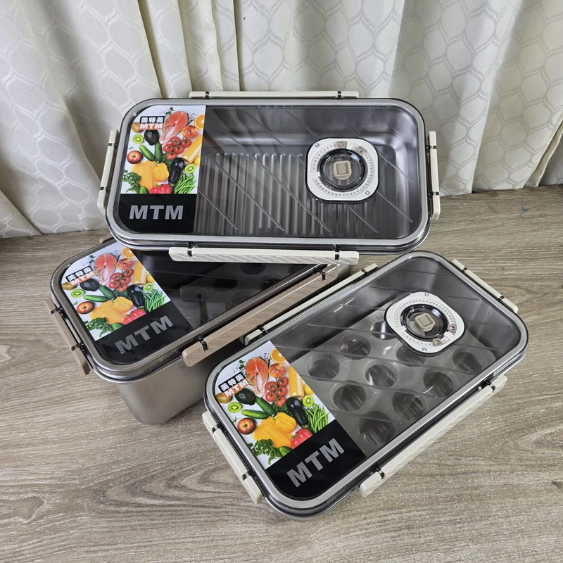 3 pcs set Sealed Dumpling Box Kitchen Housewares Special Freezer Box for Refrigerator Food Keeper Visible Cover Kitchen Storage Containers