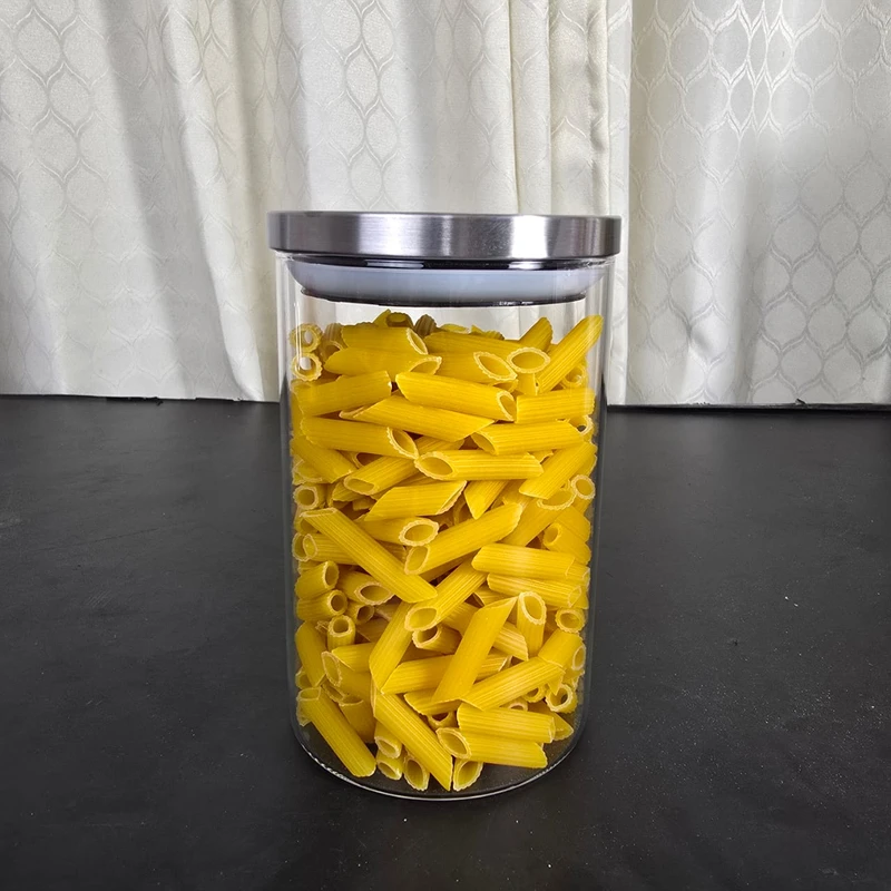 Leakproof Glass Storage Jar – 1000 mL | Airtight, Moisture-Proof Food Container with Stainless Steel Lid