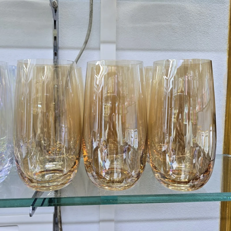 Golden-Pearl Iridescent Water Juice Drinking Glasses | Set of 6 | 520 ML model 2