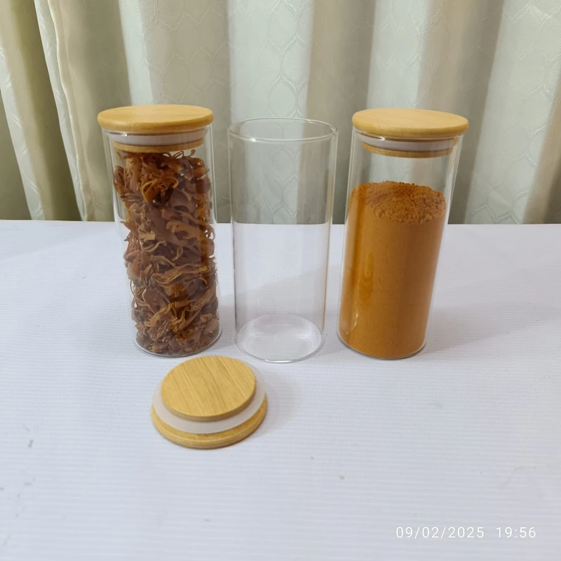 450ML Spice Glass Jar & 100% Airtight Wooden Lid