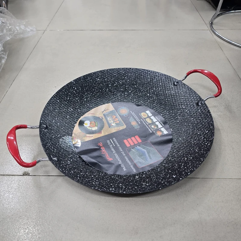 BBQ Gill Plate, Anti Scalding Handle Korean BBQ Grill Pan Round for Camping 34 cm 38 cm - Image 5