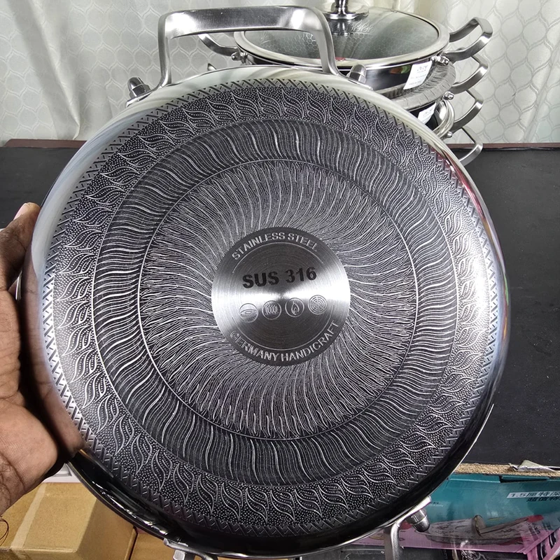 Stainless Steel Non-Stick both side Honeycomb Deepen Frying Pan