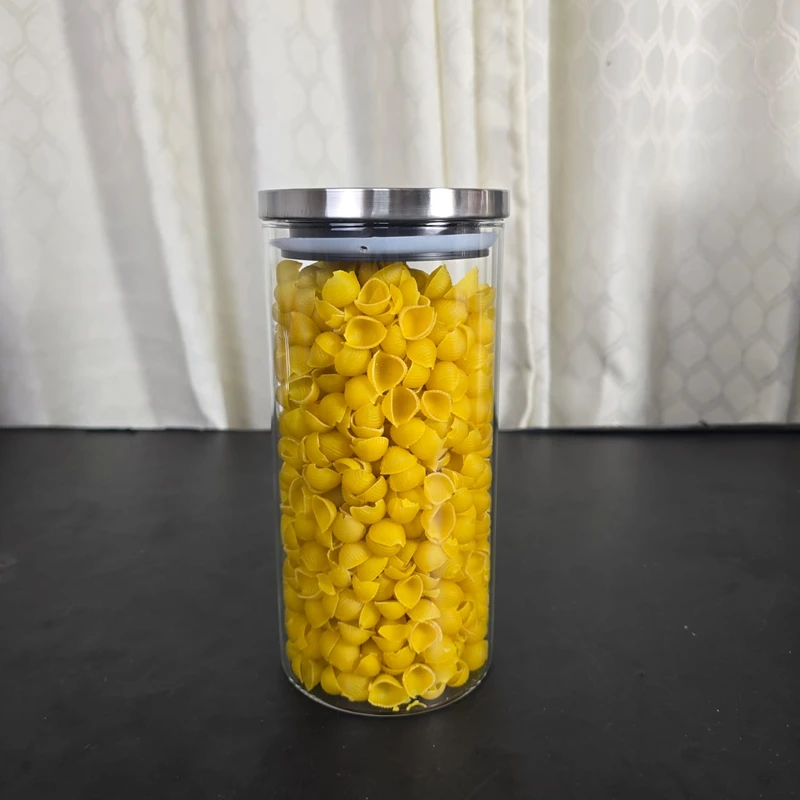 Leakproof Glass Storage Jar – 1200 mL | Airtight, Moisture-Proof Food Container with Stainless Steel Lid