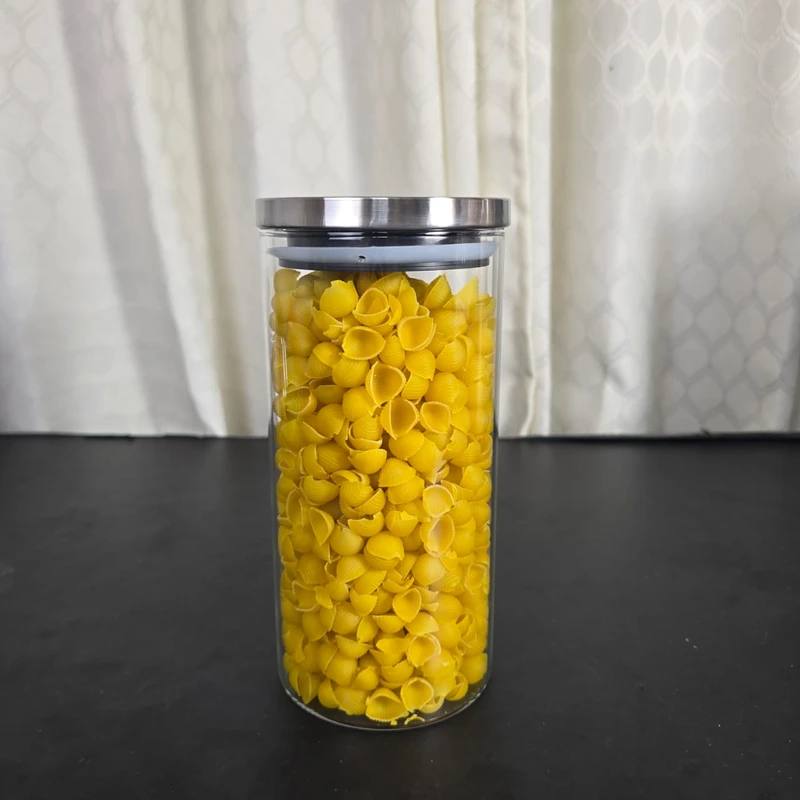 Leakproof Glass Storage Jar – 1200 mL | Airtight, Moisture-Proof Food Container with Stainless Steel Lid