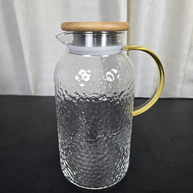 1800ml Glass Water Jug Ice Wooden lid