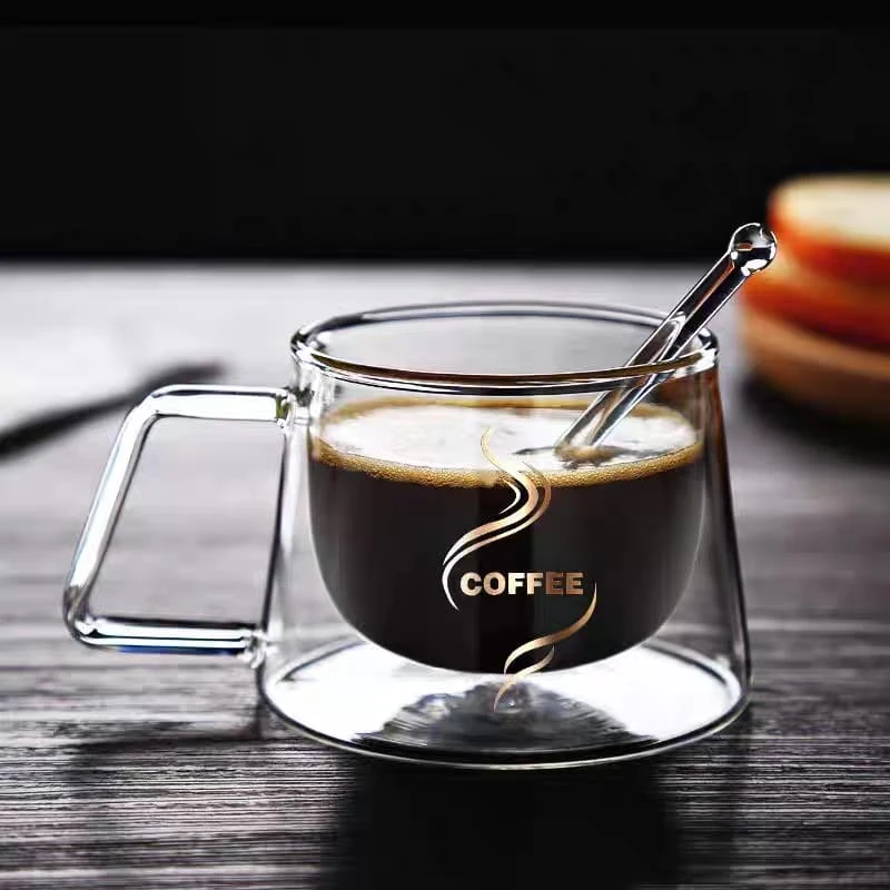 200ml Double Wall Glass Coffee Mug Heat-resistant Espresso Cup Thermo Insulated Cup For Latte Cappuccino Tea Drinkware Set