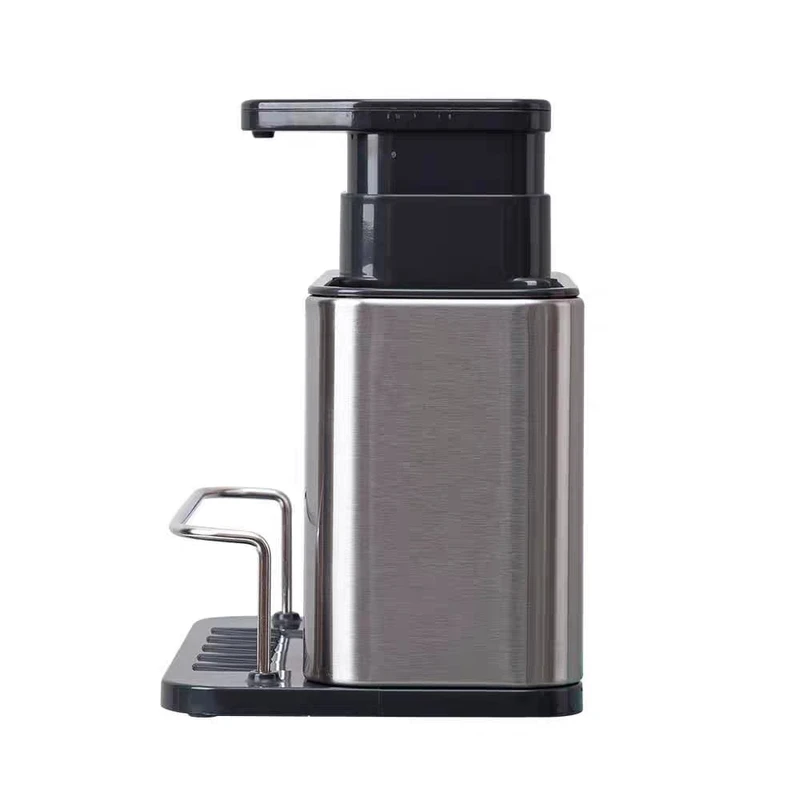Kitchen Soap Dispenser with Sponge Holder Multifunctional Stainless Steel Sink Organizer for Dish Detergent Brush Sponge - Image 4