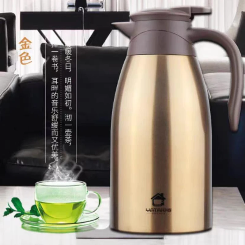 2L Stainless Steel Coffee Pot for Kitchen Insulation Drink Water Bottle es Kettle Jug Vacuum Flask