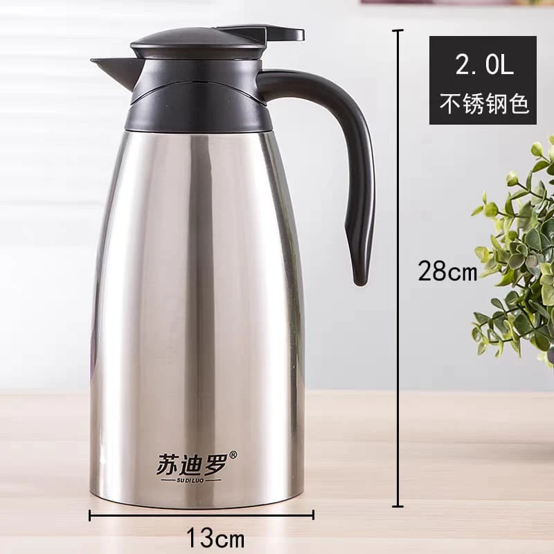2L Stainless Steel Coffee Pot for Kitchen Insulation Drink Water Bottle es Kettle Jug Vacuum Flask
