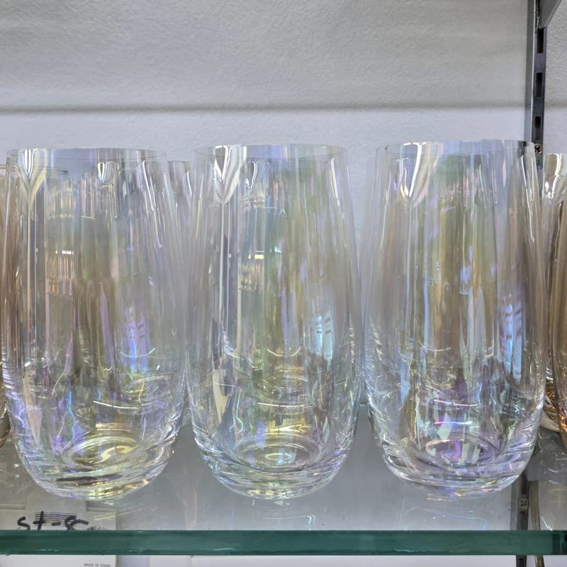 Rainbow-Pearl Iridescent Water Juice Drinking Glasses | Set of 6 | 520 ML