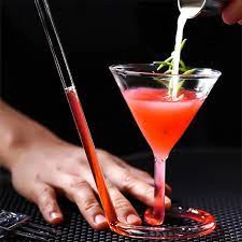 1 PCS Creative Cocktail Glass with Spiral Straw – Molecular Style Wine & Champagne Cup